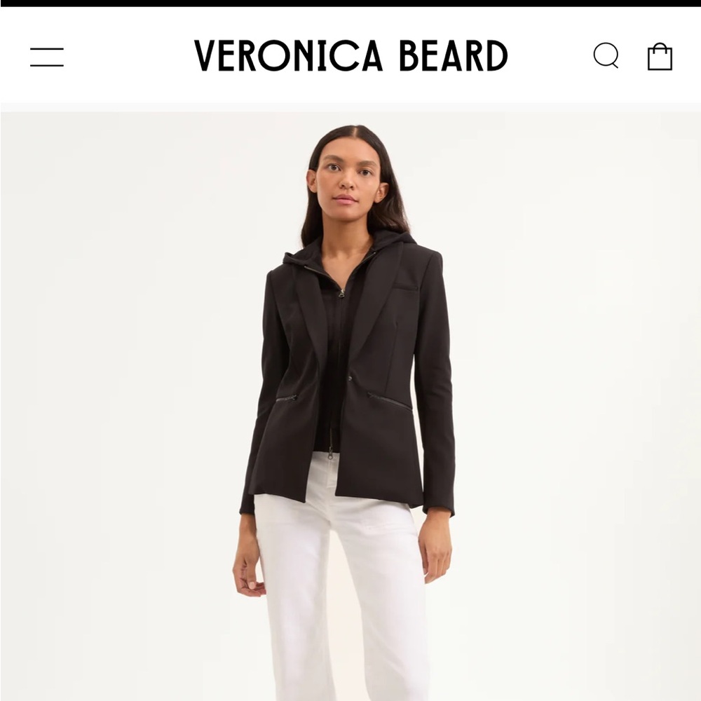 NWT Veronica Beard Black scuba Dickey Blazer